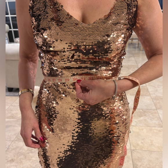 SALONI Gold  Sequin Dress - Picture 4 of 6
